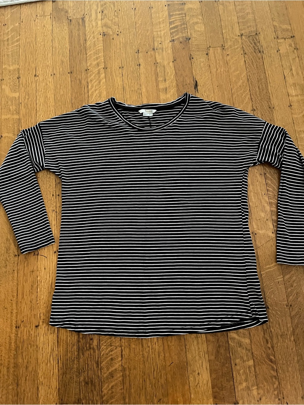 Boden Black & White Striped Long-Sleeve Tee